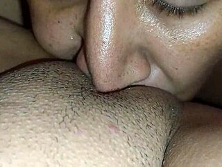 Wife enjoys intense eye contact during pussy eating before rough missionary domination fuck