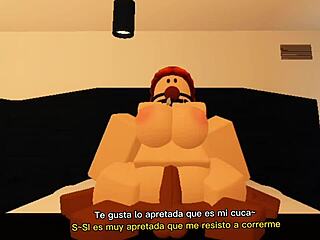 latina teen rides horny guy cowgirl style with big ass and tits in roblox sex session