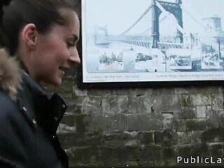 Why would this euro brunette flash in public for cash before blowjob and hardcore fucking?