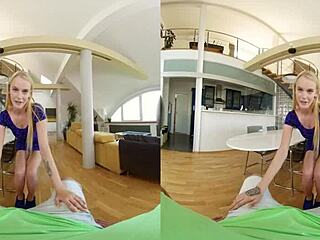 Hey, check out this Czech VR 373 where a mesmerizing blonde gets horny for your cock.