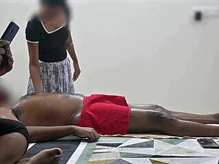 happy ending spa massage right in front of customer lady