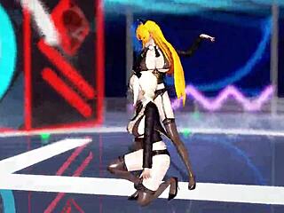 Big ass and tits on lady in black transparent lingerie