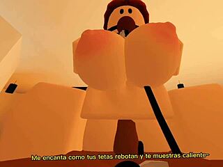 latina teen rides horny guy cowgirl style with big ass and tits in roblox sex session