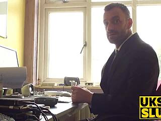 ass destroyed for busty sub milf before tasting cum