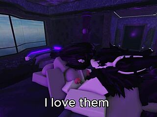 Hey, Roblox girl got bored until her friend showed up and fucked her good