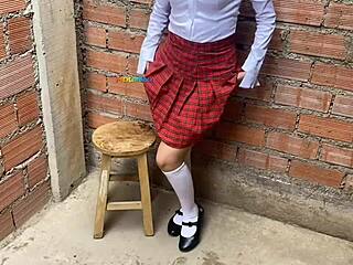 uh, this 18-year-old cholita colegiala from paceña gets fucked in the school patio by the real homemade janitor