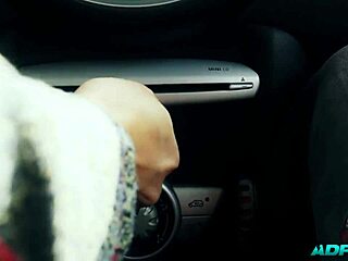 Brunette Bound in Bondage Gets Deepthroat Blowjob and Doggystyle Fucking with Cum in Mouth from Stranger on Roadside