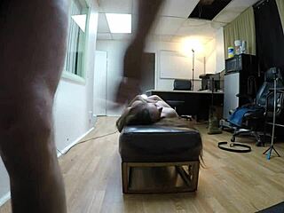 Audrey Decker Casting POV with Skinny Slut Deepthroat Gagging and Pussy Sucking