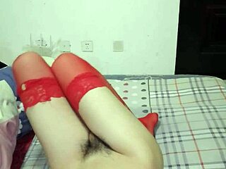 i feel so good ladyboy yiyi masturbating to orgasm spasm in silk stockings