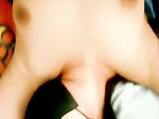 Chubby blonde housewife gives deepthroat blowjob to neighbor in bedroom, ends with wet pussy creampie while husband is at work