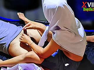 The Indonesian teen casually gives her landlord a handjob and fingering massage to cover late rent