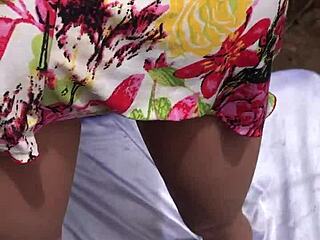 I give my stepdaughter a delicious massage outdoors with happy ending using sex toy