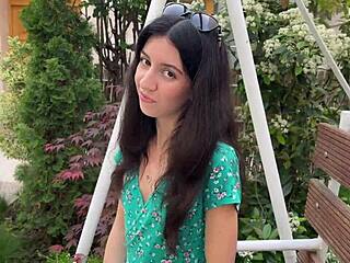 If you lose this game, walk with cum on your face in public. Cute Czech teen gets facial cumshot from huge homemade pov blowjob outdoors