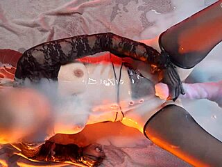 I feel overwhelmed as cum covered girl moans from huge loads and reaches orgasm