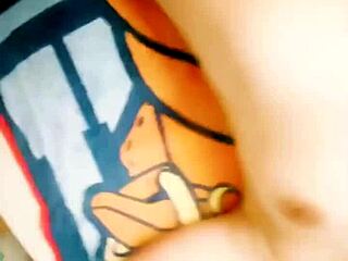 Chubby blonde housewife gives deepthroat blowjob to neighbor in bedroom, ends with wet pussy creampie while husband is at work