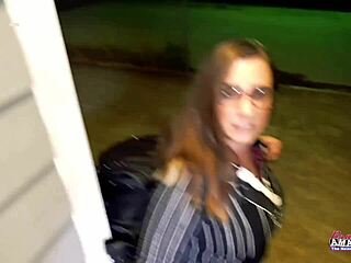 Brunette cutie Celeste finger fucks her wet pussy. She gets deeply banged in doggystyle with facial cumshot.