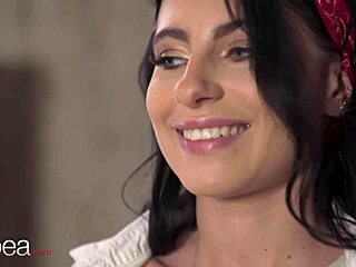 Lesbea pretty petite 18+ lesbian lilly bella hints at romantic scissoring with czech blonde lingerie model lovita fate