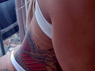 Exotic Brazilian blonde gives her big ass to the hung black guy outdoors and he cums inside her tight pussy