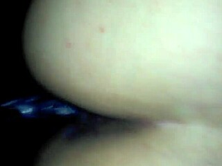 latina takes cumshot on ass in retro blue film with cock action