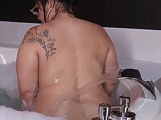 Venezuelan mature woman enjoys jacuzzi bath