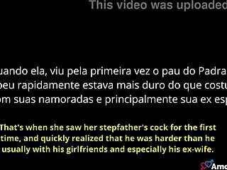 stepdaughter notices stepdad's cock gets harder with her than with ex-wife in taboo blowjob