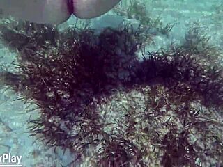 Multiple creampie happens underwater with three cum loads inside her juicy wet pussy. BBW wife orgasms hard outdoors.