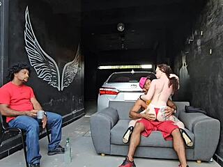 Girlfriend Dances Close Feeling My Hard Cock Then Fucks Me Boldly In Front Of Cuckold Friend