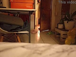 Hey, check out this chubby pregnant wife slipping into a thong