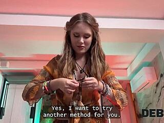 I love how this hot teen used her magical tits and blowjob to clear her debt