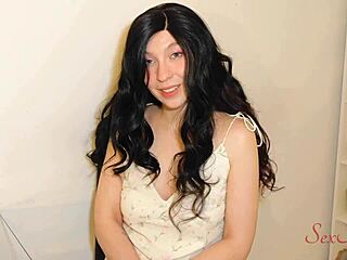 brunette wife with big ass and blue eyes makes sex tape in missionary. she squirts from monster cock creampie with neighbor.