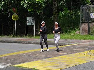 Hey, trainer fucks my ass while my friend is distracted outdoors