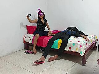 i can't believe the cuckold left us alone, now we're just masturbating wildly for each other in lingerie