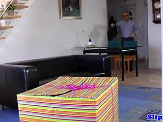 I watch uk teen and milf blowing that old man's cock together