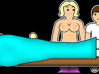 Why does busty step aunt August Skye tug my cock after I let her in? This ebony MILF with natural tits gives POV blowjob in taboo fantasy.