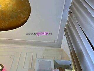 Skinny Blonde Girl Meets Petite Lesbian Girlfriend in Changing Room for Fake Casting Interview Without Panties Showing Pussy