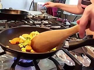 aurora willows enjoys clean eating with shaved pussy and natural tits as cute european girlfriend