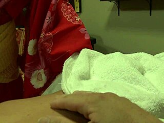 Asian mommy delivers intense massage with blowjob and hardcore fucking action.