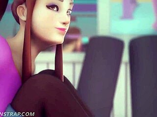 Ass and Big Tits Cutie Sombra Facesits Brigitte in Naughty Workout Game!