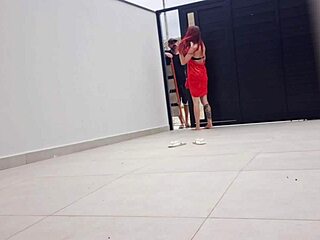 I was takin sun in bikini in my backyard while neighbor fixed the gate