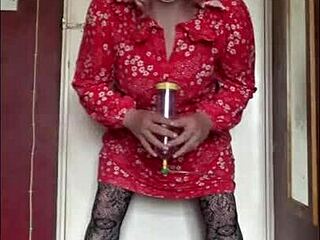 Bisexual Crossdresser Craves Piss Swallowing Straight From Your Bladder in Humiliating Stockings Session