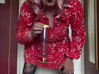 Bisexual Crossdresser Craves Piss Swallowing Straight From Your Bladder in Humiliating Stockings Session