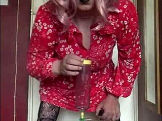 Bisexual Crossdresser Craves Piss Swallowing Straight From Your Bladder in Humiliating Stockings Session