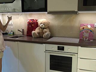 Skinny Blonde Girl Meets Petite Lesbian Girlfriend in Changing Room for Fake Casting Interview Without Panties Showing Pussy