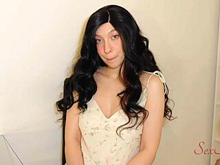 brunette wife with big ass and blue eyes makes sex tape in missionary. she squirts from monster cock creampie with neighbor.