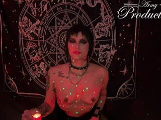 Gothic brunette slut with big ass rides boyfriend's monster cock in cowgirl ritual sex