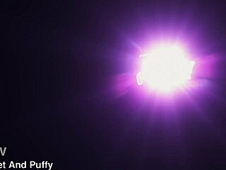 Sexy Eveline from WetAndPuffy fingers swollen pussy with vibrator to orgasm.