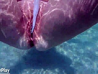 Multiple creampie happens underwater with three cum loads inside her juicy wet pussy. BBW wife orgasms hard outdoors.