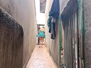 My naughty wife greeted the water delivery guy totally naked at the door. She got fucked with blowjob and deepthroat outdoors in Brazilian style.