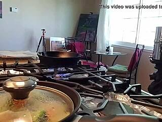 aurora willows enjoys clean eating with shaved pussy and natural tits as cute european girlfriend