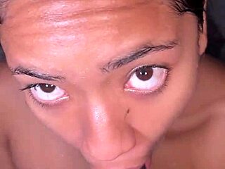 I eat dessert before going to dinner - amateur couple Nysdel with big black cock blowjob! 🍆